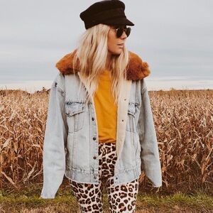 Levi’s Jean shearling and faux fur jacket
